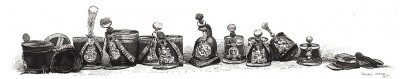 Головные уборы французской пехоты в 1800-50-е годов. Types et uniformes. L'armée françаise par Éduard Detaille. Париж, 1889