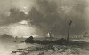 Морской пейзаж. Гравюра известного английского пейзажиста Джеймса Даффилда Хардинга (1798-1863 гг.)