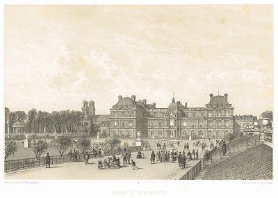 Люксембургский дворец (из работы Paris dans sa splendeur, изданной в Париже в 1860-е годы)