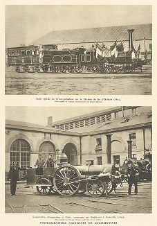 Поезд Наполеона III и локомотив "ле Пети". Les chemins de fer, Париж, 1935