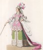 Балерина первой постановки "Комедийного балета королевы" в Париже в 1581 году (лист 96 работы Жоржа Дюплесси "Исторический костюм XVI -- XVIII веков", роскошно изданной в Париже в 1867 году)