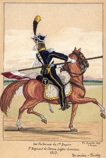 1813 г. Кавалерист 7-го полка французской легкой кавалерии. Коллекция Роберта фон Арнольди. Германия, 1911-29