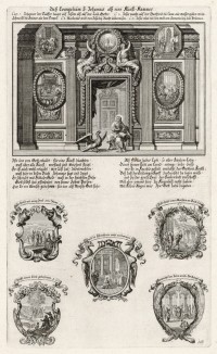 1. Евангелист Иоанн 2. Пять сцен из Евангелия от Иоанна (из Biblisches Engel- und Kunstwerk -- шедевра германского барокко. Гравировал неподражаемый Иоганн Ульрих Краусс в Аугсбурге в 1700 году)