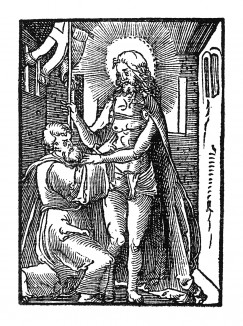 Иисус и Фома неверующий. Из Benedictus Chelidonius / Passio Effigiata. Монограммист N.H. Кёльн, 1526