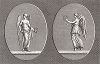 Античные камеи с изображением богини победы Виктории. Лист из "Tableaux, statues, bas-reliefs et camees de la Florence et du Palais Pitti", Париж, 1789. 