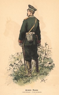 Лейтенант пехотных частей русской армии (из альбома литографий Armée française et armée russe, изданного в Париже в 1888 году)