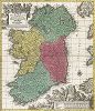 Карта Королевства Ирландия. Regnum Hiberniae tam fecundum IV Provincias Principales Ultoniam, Connaciam, Lageniam, Momoniam. 