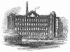 Пожар на предприятии по производству шерсти в Хаддерсфилд -- городе в округе Кёрклис на западе графства Западный Йоркшир в Англии, сыгравшем важную роль в индустриальной революции Великобритании (The Illustrated London News №110 от 08/06/1844 г.)