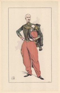 Офицер французской гвардейской кавалерии эпохи Второй империи (из "Иллюстрированной истории верховой езды", изданной в Париже в 1891 году)