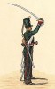 1815 г. Кавалерист 7-го гусарского полка французской армии упражняется с саблей. Коллекция Роберта фон Арнольди. Германия, 1911-29