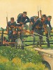Преодоление препятствия. Униформа нижних чинов швейцарской пехоты во время Первой мировой войны. Notre armée. Женева, 1915