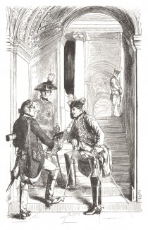 Униформа прусской гвардии эпохи короля Фридриха Великого. Preussens Heer, стр.31. Берлин, 1876
