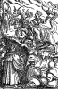 Апокалипсис Иоанна Богослова. Вавилонская блудница: «…увидел жену, сидящую на звере багряном, преисполненном именами богохульными, с семью головами и десятью рогами». Э.Альтдорфер для Niederdeutche Bibel. Издал Л.Дитц. Любек, 1533. Репринт 1931 г.
