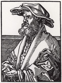 Латинский поэт Гелиус Эобанус Гессус (1488--1540) (гравюра по рисунку Дюрера)