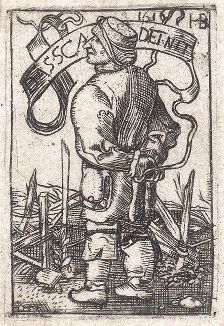 Крестьянин. Копия с гравюры Ганса Зебальда Бехама, выполненная немецким мастером в первой половине XVI века.