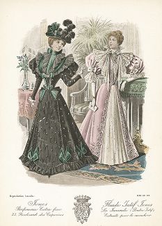 Французская мода из журнала Le Salon de la Mode, выпуск № 35, 1896 год.