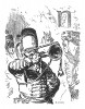Инициал (буквица) N, предваряющий главу "Окончание похода 1760 года. Торгау" книги Франца Кюглера "История Фридриха Великого". Рисовал Адольф Менцель. Лейпциг, 1842