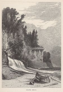 Чапель-бич, или Певческий берег, озеро Верхнее. Лист из издания "Picturesque America", т.I, Нью-Йорк, 1872.