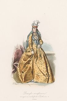 Черкесская принцесса в 1765 году. "Modes et costumes historiques", Париж, 1860.