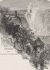 Вид на Ниагарский водопад. Лист из издания "Picturesque America", т.I, Нью-Йорк, 1872.