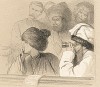 Шамиль в С.-Петербурге. Шамиль с сыном и мюридами в театре. Русский художественный листок, №31, 1859