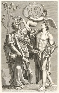Титульный лист-посвящение работы The Works of Virgil: Containing his Pastorals, Georgics, and Aeneis. Translated into English Verse; by Mr. Dryden. Adorn'd with a Hundred Sculptures 