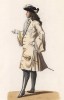 Король Франции Людовик XIV (лист 117 работы Жоржа Дюплесси "Исторический костюм XVI -- XVIII веков", роскошно изданной в Париже в 1867 году)
