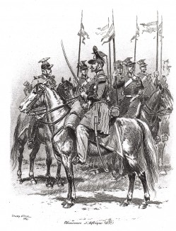 Конные егеря африканского корпуса французской армии в 1830 году (из Types et uniformes. L'armée françáise par Éduard Detaille. Париж. 1889 год)