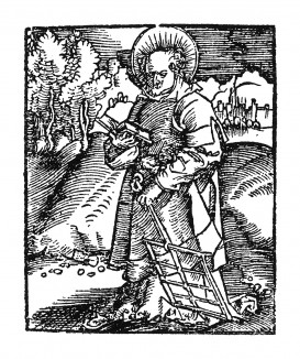 Святой Лаврентий Римский. Ганс Бальдунг Грин. Иллюстрация к Hortulus Animae. Издал Martin Flach. Страсбург, 1512