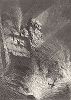 Утёс Гудящий Рог во время шторма, побережье штата Мэн. Лист из издания "Picturesque America", т.I, Нью-Йорк, 1872.