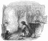 Иллюстрация к рассказу британского писателя о скучающем мальчике Джеймсе Уатте (1736 -- 1819 гг.), наблюдавшим за кипящим чайником, будущем шотландским инженером, изобретателем парового двигателя (The Illustrated London News №96 от 02/03/1844 г.)