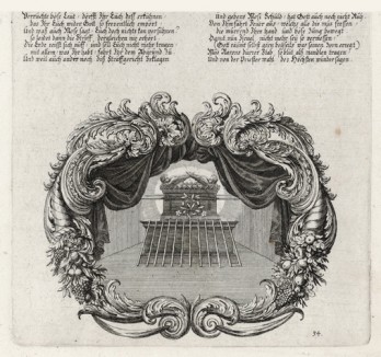 Ковчег Завета (из Biblisches Engel- und Kunstwerk -- шедевра германского барокко. Гравировал неподражаемый Иоганн Ульрих Краусс в Аугсбурге в 1700 году)