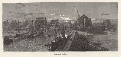 Канал Эри, Баффало, штат Нью-Йорк. Лист из издания "Picturesque America", т.I, Нью-Йорк, 1872.