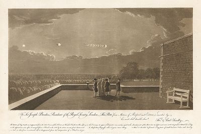 Знаменитый Большой Метеор (болид) 1783 года, наблюдаемый 18 августа с террасы Виндзорского замка. 