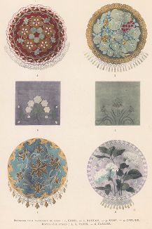 Эскизы вышивок на банкетках для фортепиано. Art Decoratif - documents d'atelier. Париж, 1900-е годы