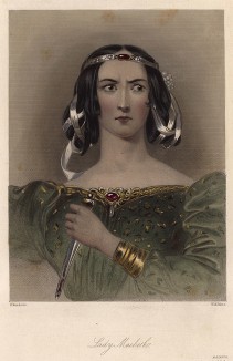 Леди Макбет, героиня пьесы Уильяма Шекспира «Макбет». The Heroines of Shakspeare. Лондон, 1848