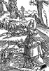 Святой Вольфганг находит место для церкви. Из "Жития Святого Вольфганга" (Vita Divi Folfgangi) неизвестного немецкого мастера. Издал Johann Weyssenburger, Ландсхут, 1516