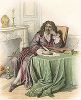 Мольер (Жан Батист Поклен, 1622-1673) - знаменитый французский драматург и актер. Лист из серии Le Plutarque francais..., Париж, 1844-47 гг. 