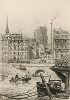 Старый Париж. Нотр-Дам. Лист из серии "Галерея офортов". Лондон, 1880-е