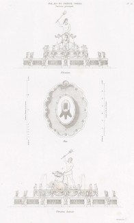 Главный фонтан в парке виллы Дориа. Les plus beaux édifices de la ville de Gênes et de ses environs, л.56. Париж, 1845