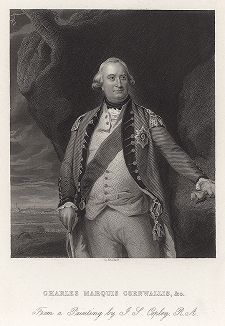 Барон Чарльз Корнуоллис (1738 -1805) - британский военный и государственный деятель, участник войны за независимость США. Gallery of Historical and Contemporary Portraits… Нью-Йорк, 1876