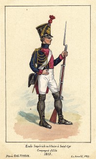 1815 г. Солдат французской военной академи Сен-Сир. Коллекция Роберта фон Арнольди. Германия, 1911-29