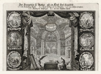 Евангелист Матфей (из Biblisches Engel- und Kunstwerk -- шедевра германского барокко. Гравировал неподражаемый Иоганн Ульрих Краусс в Аугсбурге в 1700 году)