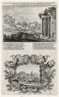 1. Пророк Аггей 2. Пророчество Аггея (из Biblisches Engel- und Kunstwerk -- шедевра германского барокко. Гравировал неподражаемый Иоганн Ульрих Краусс в Аугсбурге в 1700 году)