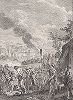 Наказание учителя за предательство во время осады Вейи. Лист из "Краткой истории Рима" (Abrege De L'Histoire Romaine), Париж, 1760-1765 годы