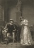 Иллюстрация к пьесе Шекспира "Мера за меру", акт II, сцена IV: Изабелла просит Анджело простить ее брата. Boydell's Graphic Illustrations of the Dramatic works of Shakspeare, Лондон, 1803. 