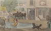 Доктор Синтакс забавляется видом Пэта, тонущего в грязной луже. Иллюстрация Томаса Роуландсона к поэме Вильяма Комби "Путешествие доктора Синтакса в поисках живописного". Лондон, 1881