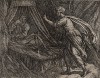 Вестница богов Ирида передаёт богу сна Морфею заповеди Юноны. Гравировал Антонио Темпеста для своей знаменитой серии "Метаморфозы" Овидия, л.109. Амстердам, 1606