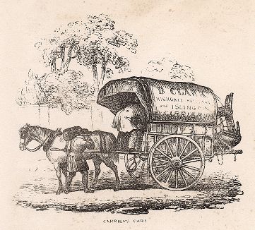 Лондонский городской транспорт XIX века. Грузовая двухколесная повозка, предназначенная для доставки среднегабаритных грузов. 