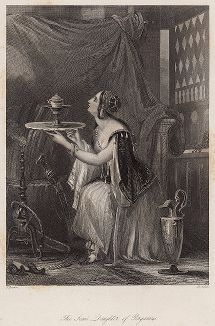 Дочь царя Пергама. Иллюстрация из альманаха "The Diadem", 1838. 